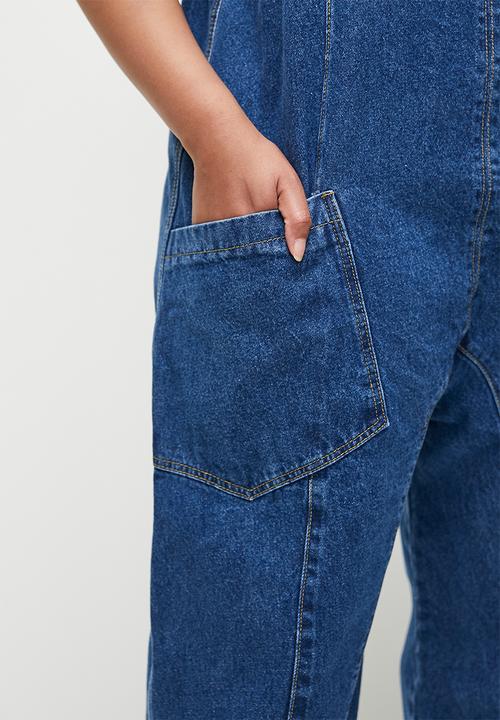 Me&B - Plus Relaxed Dungaree - Denim