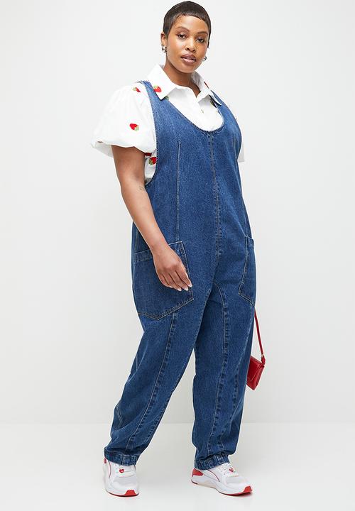Me&B - Plus Relaxed Dungaree - Denim