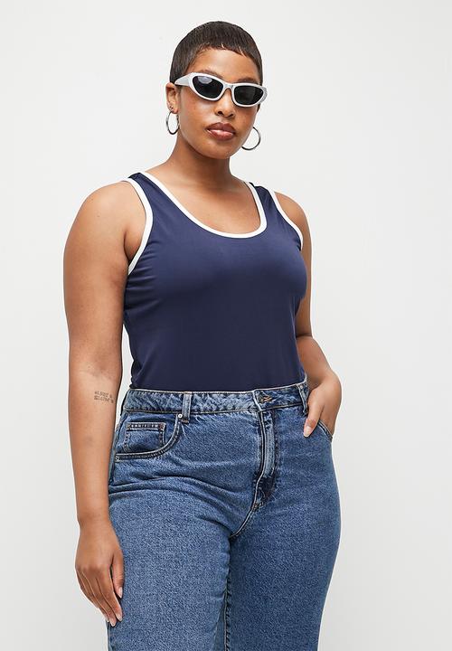 Superbalist - Tipping scoop bodysuit plus - navy & milk