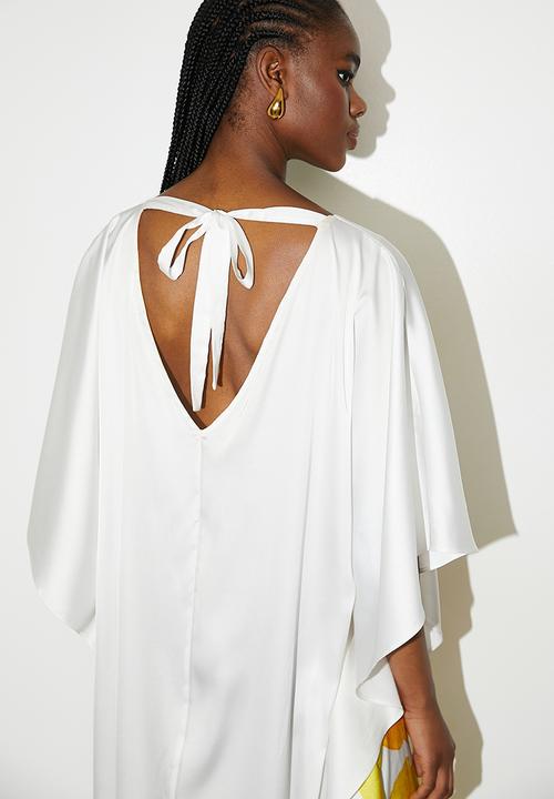 VELVET - Printed satin kaftan dress - yellow painted people