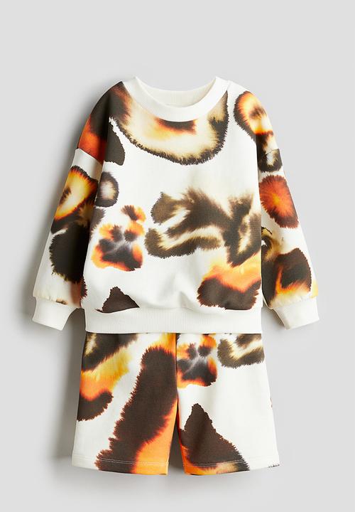 H&M - H&M x Rop van Mierlo: 2-piece sweatshirt set - white patterned