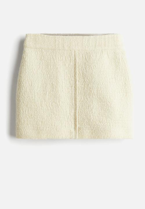 H&M - H&M Studio: Wool-blend mini skirt - white