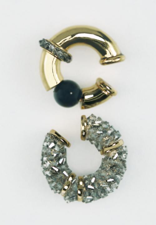 H&M - H&M Studio: 2-pack embellished ear cuffs - gold