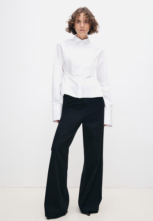 H&M - H&M Studio: Poplin tuxedo shirt - white