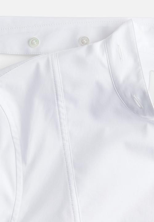 H&M - H&M Studio: Poplin tuxedo shirt - white