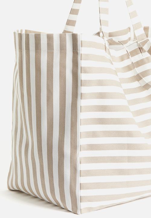 H&M - Cotton canvas beach bag - beige