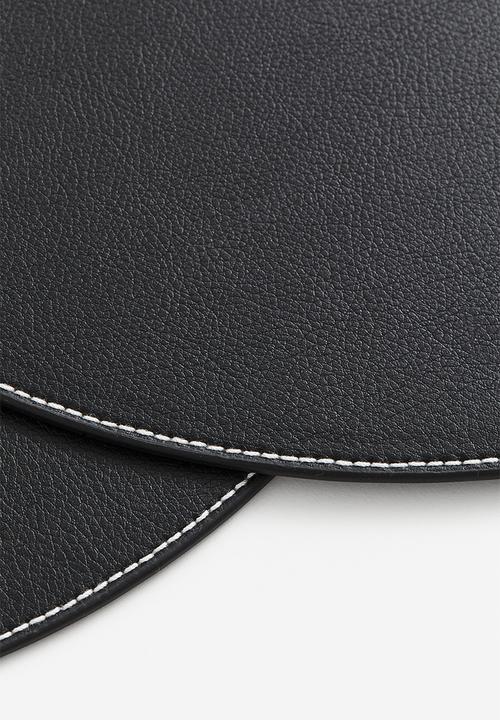 H&M - 2 Pack round place mats - black
