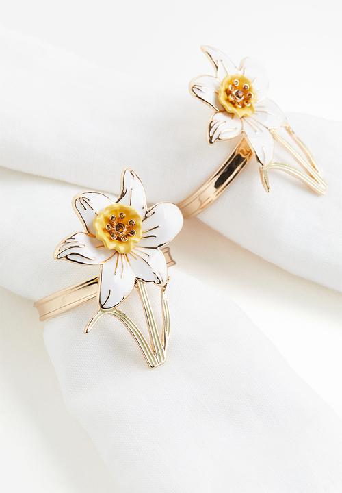 H&M - 2 Pack metal napkin rings - white