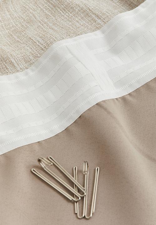H&M - 2-pack blackout curtain lengths - beige & grey