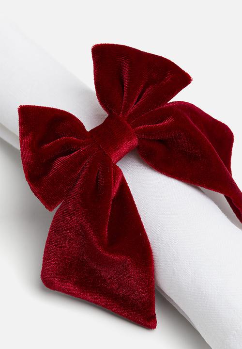 H&M - 4-pack bow napkin rings - red