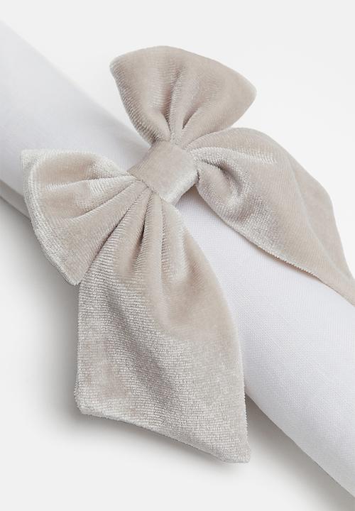 H&M - 4-pack bow napkin rings - beige