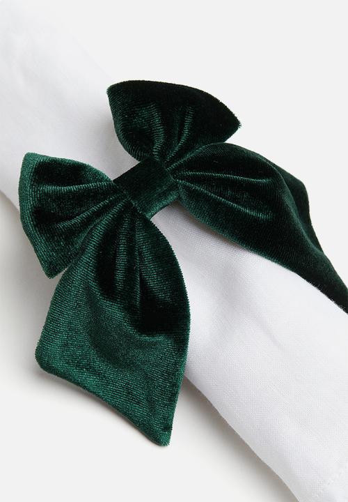 H&M - 4-pack bow napkin rings - green