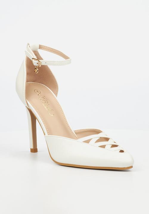 Miss Black - Corset 1 ankle strap - white