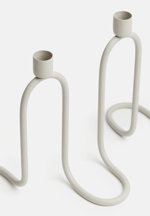 H&M - Wavy metal candelabra - beige