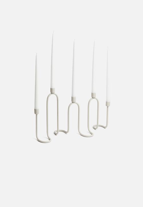 H&M - Wavy metal candelabra - beige
