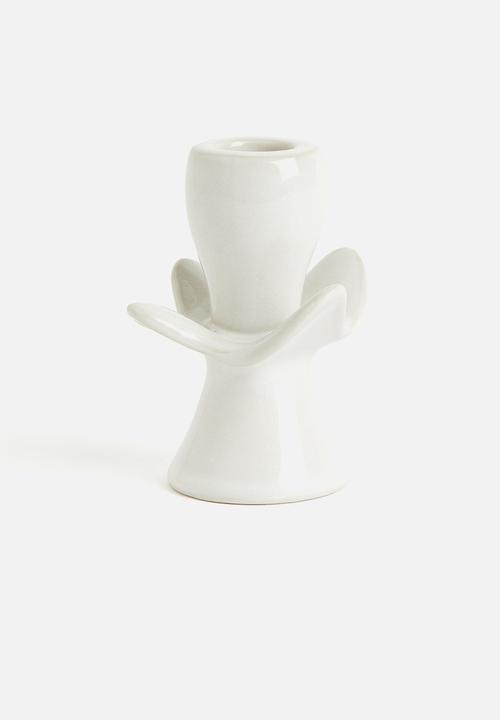 H&M - Stoneware candlestick - white