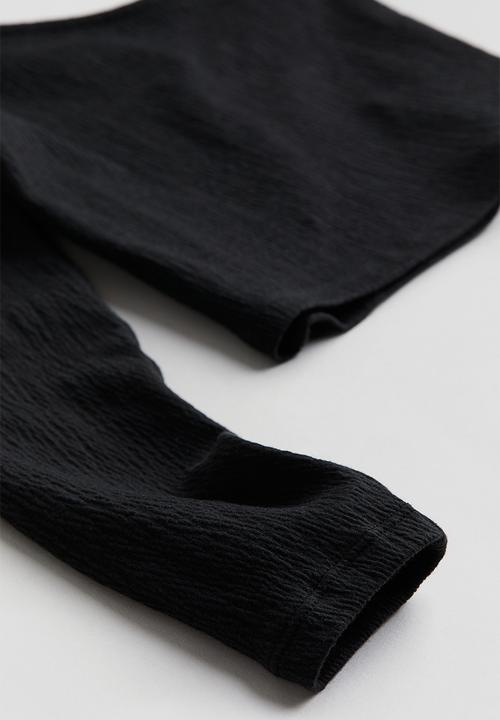 H&M - Jersey one-shoulder top - black