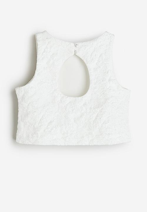 H&M - Jacquard-weave top - white