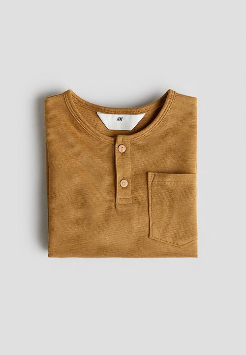 H&M - Henley t-shirt - dark beige