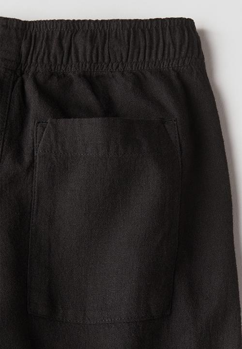 H&M - Linen-blend joggers - black