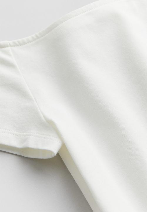 H&M - Off-the-shoulder jersey top - white