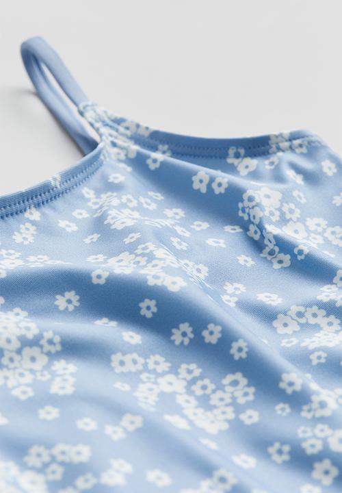 H&M - Patterned swimsuit - light blue floral 