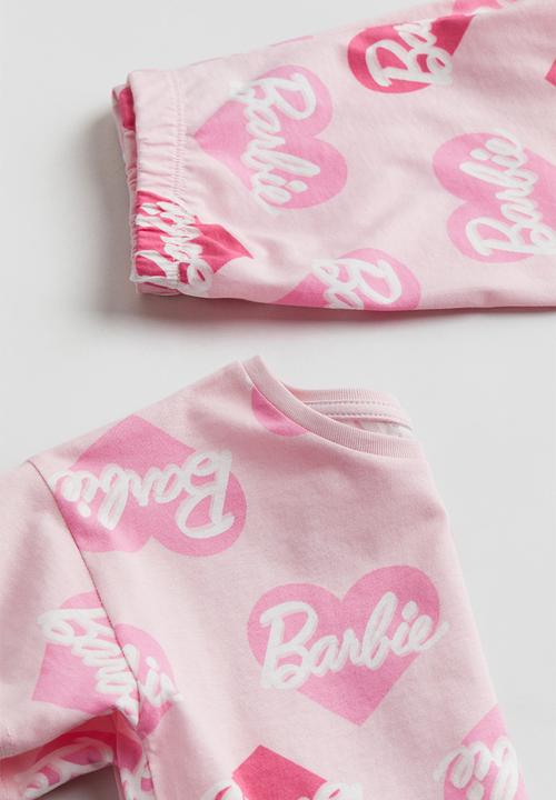 H&M - Printed jersey pyjamas - pink barbie