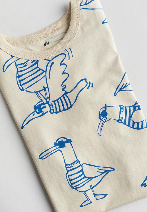 H&M - Printed cotton t-shirt - beige multi