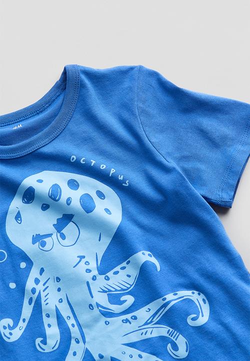 H&M - Printed cotton t-shirt - blue