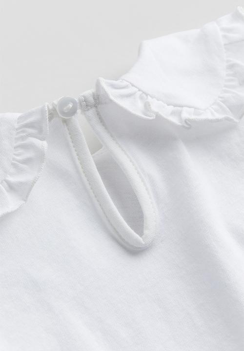H&M - Collared jersey top - white
