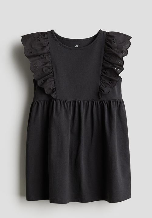 flounce trimmed cotton dress H&M Flounce-trimmed dress, White