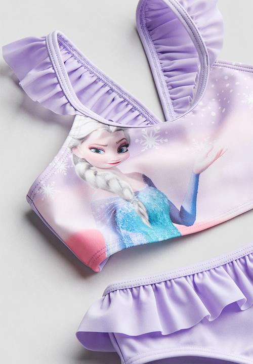 H&M - Flounced printed bikini - light purple & frozen
