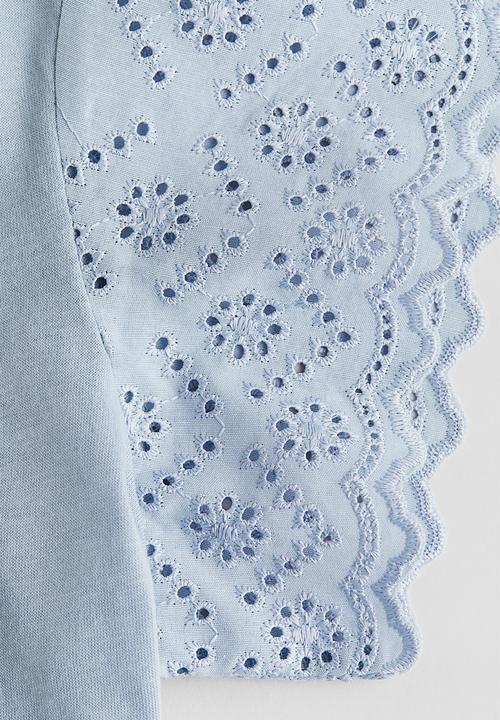 H&M - Flutter-sleeved top - light blue