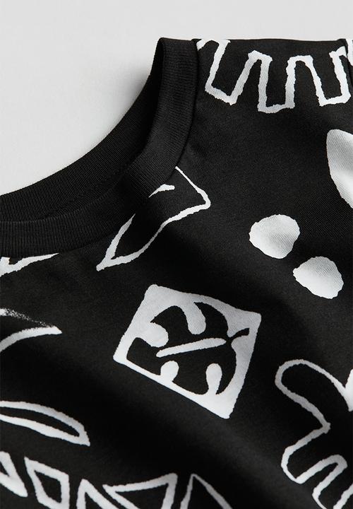 H&M - Printed T-shirt - Black Patterned