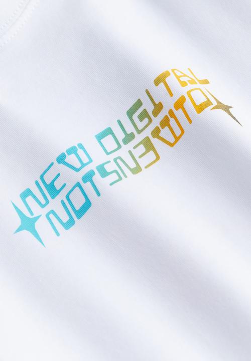 H&M - Printed T-shirt - white new digital