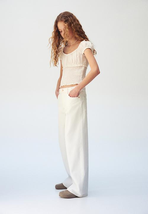H&M - Smocked top - white