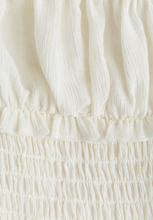 H&M - Smocked top - white