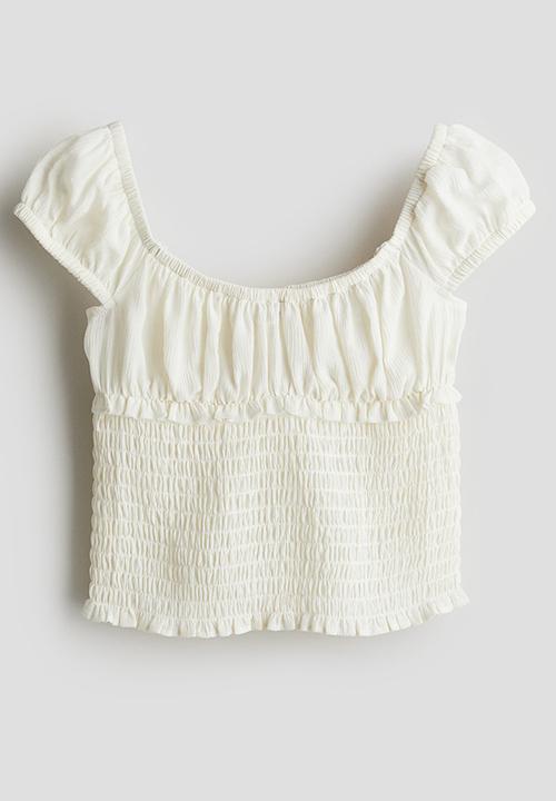 H&M - Smocked top - white