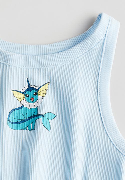 H&M - Ribbed vest top - light blue pokémon