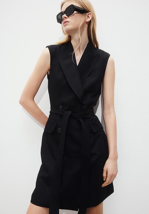 chinese dress ladies Rio Sleeveless Linen Blazer Dress (Black) main image 1