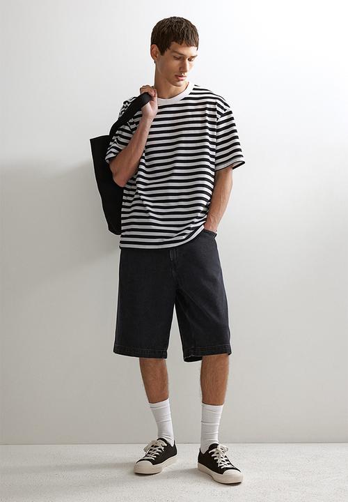 H&M - Coolmax® loose fit T-shirt - black & white