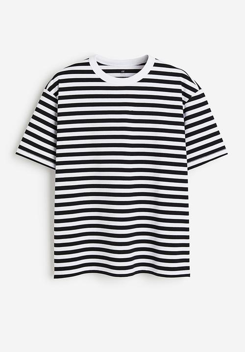 H&M - Coolmax® loose fit T-shirt - black & white
