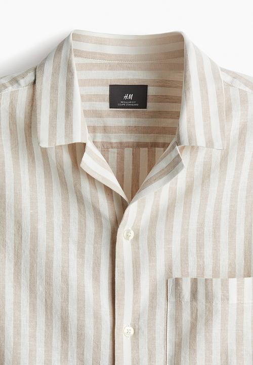 H&M - Regular fit linen-blend shirt - beige