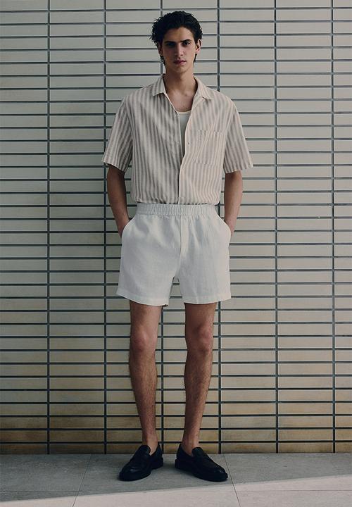 H&M - Regular fit linen-blend shirt - beige