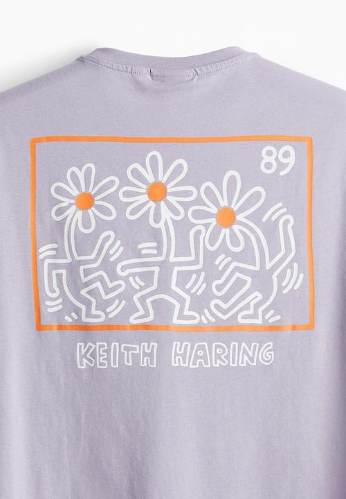 H&M - Regular fit t-shirt - Purple/Keith Haring