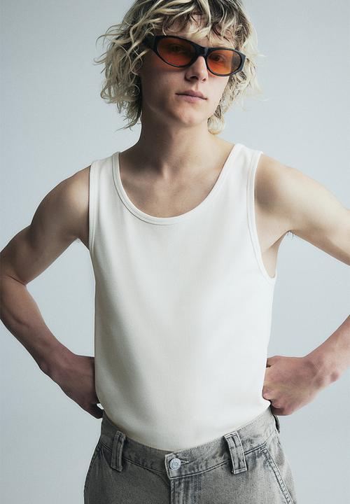 H&M - Slim fit ribbed vest top - white