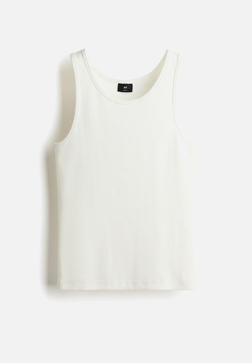 H&M - Slim fit ribbed vest top - white