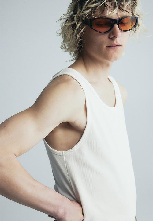 H&M - Slim fit ribbed vest top - white