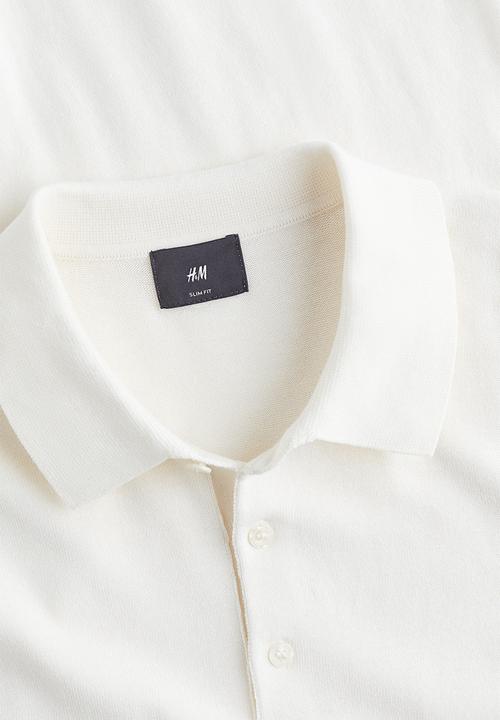 H&M - Slim fit polo shirt - white
