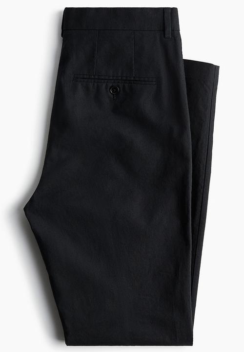 H&M - Slim fit tailored linen-blend trousers - black
